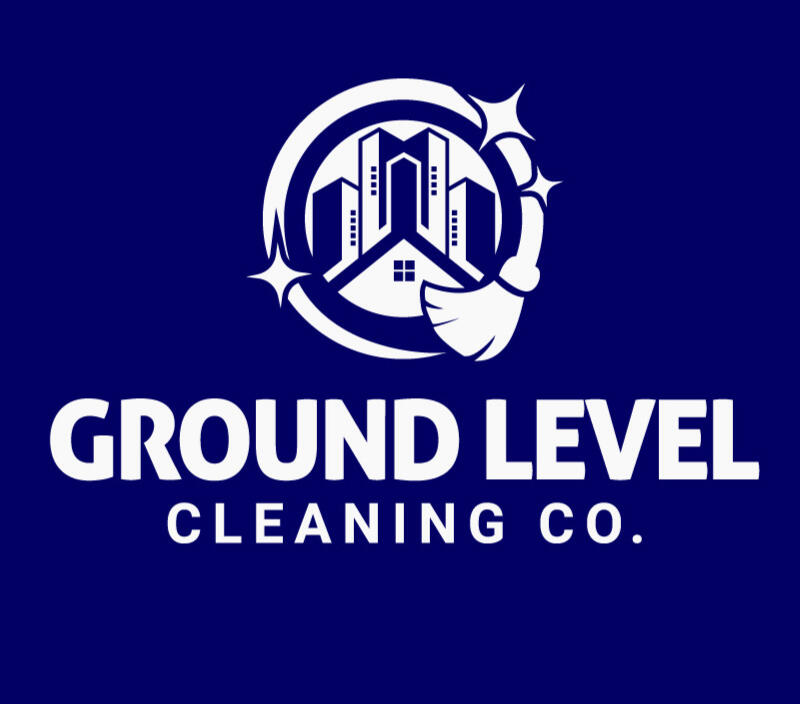 Ground Level Lawn Care Logo - Professional Landscaping and Mowing Services Ground Level Lawn Care logo with lawn mower and palm trees, offering professional landscaping and mowing services in St Petersburg.